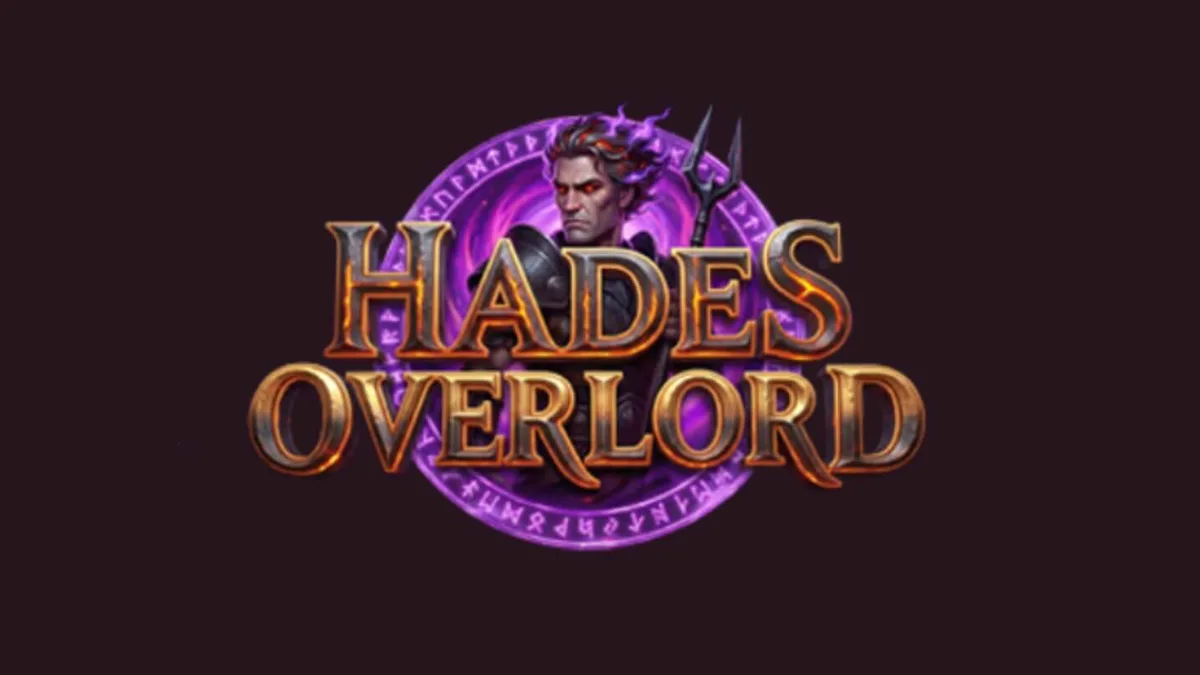 Tampilan visual slot Hades Overlord dengan tema dunia bawah yang gelap dan elemen api.
